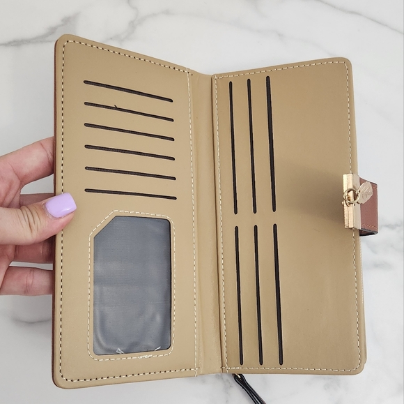 Spring & Summer Pu Leather Brown Leaf Cutout Women's Wallet - Picture 11 of 15